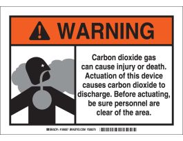 WARNING Carbon Dioxide Gas Can Cause Injury Or Death... Sign, 7" H x 10" W x 0.06" D, Polystyrene