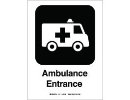 Ambulance Entrance Sign, 10" H x 7" W x 0.035" D, Aluminum