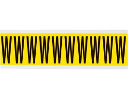 Repositionable Vinyl 2 in Black on Yellow, Letters W Card of 10 Labels
