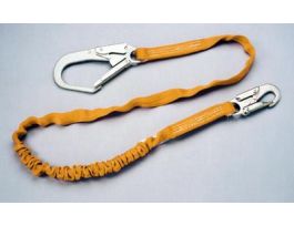 ANSI Z359.13 Compliant 6' tubular web shock absorbing lanyard w/2-1/4'' locking rebar hook