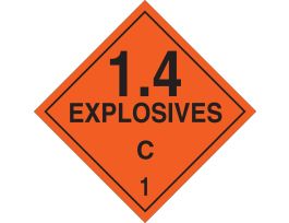 13 Explosives C 1 Sign, 10.75" H x 10.75" W x 0.1" D, Fiberglass