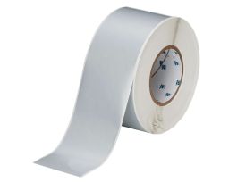 Metallized Glossy Polyester with 2 mil Adhesive Labels 3 in W x 300 ft L Silver