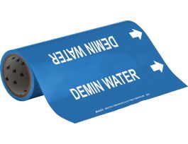 Demin. Water Pipe Marker, 30' H x 12" W, Roll of 30', Fits Pipes, 2.5" Dia. Thru 6" Dia.