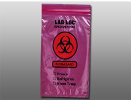 BAG SPECIMEN RED BH 6X9 ZIP 3WALL