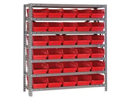 12IN X 36IN X 39IN 30 RED BINS 4IN BIN