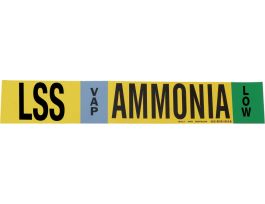 LSS VAP AMMONIA LOW Pipe Marker, 4" H x 24" W, Fits Pipes 8" Dia. or Larger