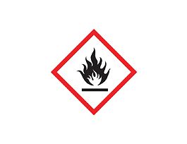 GHS Label, Flame Pictogram, 1" x 1", adhesive coated paper, 250/roll