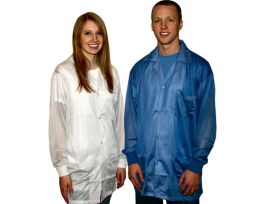 ESD JACKET COLLAR SNAP CUFF LT BLU SM