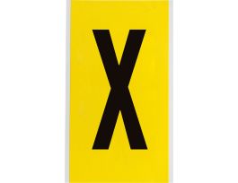 Repositionable Vinyl 6 in Black on Yellow, Letters X Card