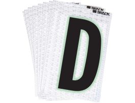 Glow in the Dark 2 in Black, Green Glow on Silver Letter D 10/PK