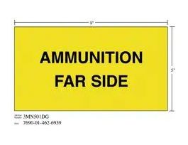 3M™ Diamond Grade™ Weapon Sign 3MN501DG, "AMMUN…SIDE", 9 in x 5 in, 10/Package