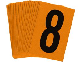BradyLite 1 in Reflective Numbers Black on Orange, 8 25/PK