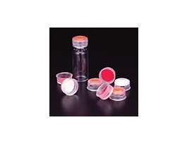 Poly Crimp Seal Closure, Clear, PTFE/Red Butyl Rubber Liner, 11 mm; 100/pk