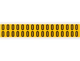 Outdoor Vinyl 0.625 in Black on Yellow Letters O Card of 32 Labels