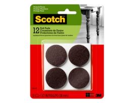 Scotch™ Round Felt Pads SP823-NA, Brown, 1.5 in, 12/pk