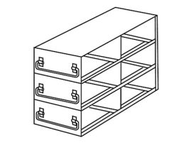 Upright Freezer Drawer Rack for Standard 2" Boxes, 2 x 3 Array