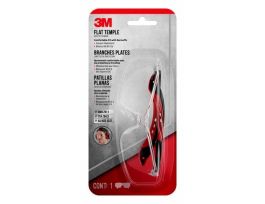 3M™ Flat Temple Eyewear Anti-Scratch, 47010H1-DC, Black/Red, Clear Lens, 6/case