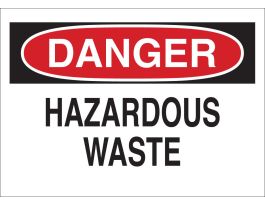 DANGER Hazardous Waste Sign, 10" H x 14" W x 0.035" D, Aluminum