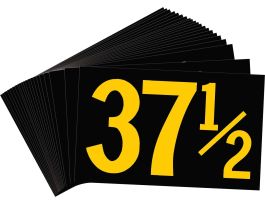 BradyLite 2.5 in Reflective Numbers Yellow on Black, 37 1/2 25/PK