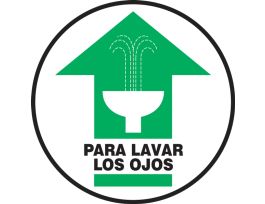 Slip-Gard Floor Sign, Eyewash (w/Arrow Graphic), 17" Round, EA