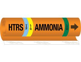 HTRS LIQVAP AMMONIA LOW Pipe Marker, 9" H x 8" W, Fits Pipes 1.5" Dia. Thru 2.375" Dia.