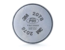 3M™ Particulate Filter 2078, P95, with Nuisance Level Organic Vapor/Acid Gas Relief 100 EA/Case