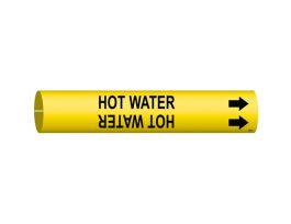 Hot Water Pipe Marker, 0.875" H x 0.875" W, Fits Pipes 1.5" Dia. Thru 2.375" Dia.