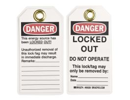 DANGER Locked Out Do Not Operate Lockout Tagout Tags Polyester 5.75x3 25PK