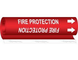 FIRE PROTECTION Pipe Marker, 9" H x 8" W, Fits Pipes 1.5" Dia. Thru 2.375" Dia.