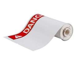 BBP85 General Purpose ANSI DANGER Vinyl Labels 10in H x 14in W RD on WT 40/RL