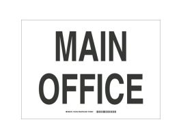 Main Office Sign, 10" H x 14" W x 0.035" D, Aluminum