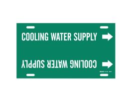Cooling Water Supply Pipe Marker, 8" H x 16" W, Fits Pipes 6" Dia. Thru 7.875" Dia.
