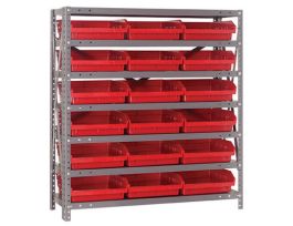 12IN X 36IN X 39IN 18 RED BINS 4IN BIN
