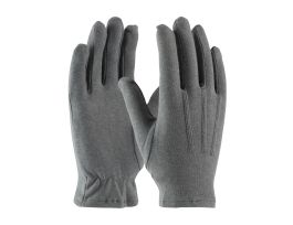 100% Cotton Dress Gloves, Gry., Open Cuff, MD