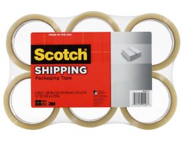 Scotch® Lightweight Shipping Packaging Tape 3350-6, 1.88 in x 54.6 yd (48 mm x 50 m)