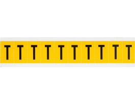 Outdoor Vinyl 1 in Black on Yellow Letters T Card of 10 Labels