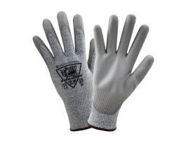 Barracuda, Gray Seamless Knit HPPE Shell, Gray Polyurethane Palm , LG