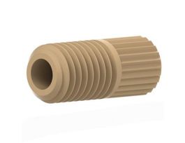 Super Flangeless Nut, Headless, Short, Natural PEEK, 1/8" OD Tubing, 1/4-28 Flat Bottom; 10/PK