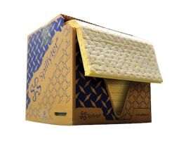 Hazmat Yellow Spill Pads, Heavy-Weight, 16" x 18", 100/Case