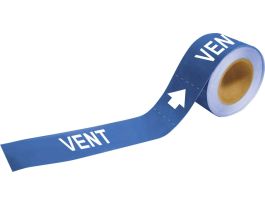 VENT Pipe Marker, 1" H x 8" W, Roll of 25 Each, Fits Pipes 1.5" Dia. Thru 2" Dia.