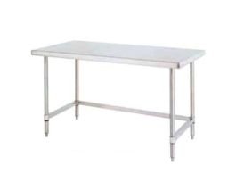 Stainless Steel Worktable with 3-Sided Frame, 44" x 72" x 34"