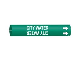 City Water Pipe Marker, 0.8125" H x 0.8125" W, Fits Pipes 0.75" Dia. Thru 1.375" Dia.