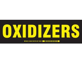 OXIDIZERS Label, Yellow on Black, 3.5" H x 12" W x 0.006" D
