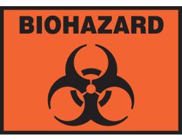 Safety Label, 3.5" x 5", BIOHAZARD, DURA-VINYL, EA