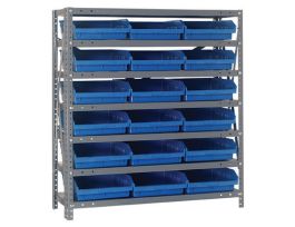 12IN X 36IN X 39IN 18 BLUE BINS 4IN BIN