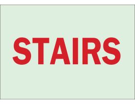 BradyGlo Stairs Sign, 10" H x 14" W x 0.008" D, Polyester