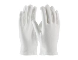 100% Cotton Dress Gloves, Wht., No Raised Stitching on Back, XL