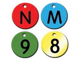 Aluminum Freezer Rack Tags, with Number; Yellow