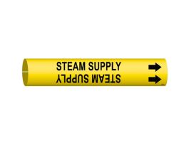 Steam Supply Pipe Marker, 2.8125" H x 2.8125" W, Fits Pipes 4" Dia. Thru 6" Dia.