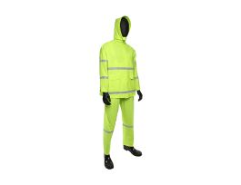 West Chester, 3pc. 35mm PVC/Poly Rainsuit, Hi-Vis Yellow, Level 1 , XL